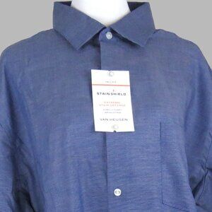 NWT Van Heusen Button Up Wrinkle Free Shirt Size 17.5 X 37/38 (C1927)